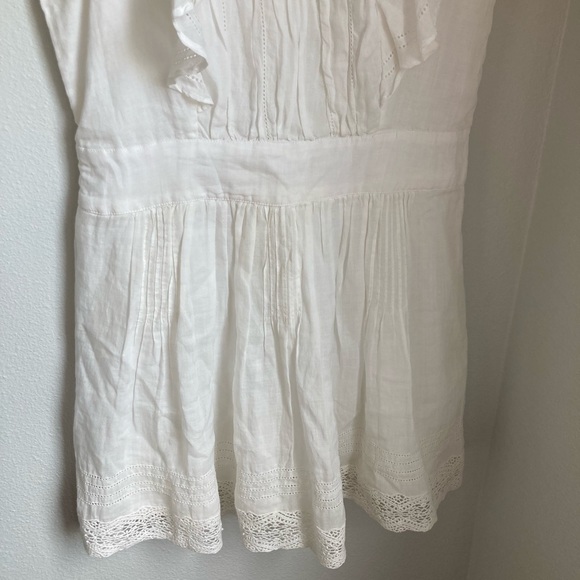 Frame Lace Pintuck Pinafore Dress Blanc M - Picture 7 of 12